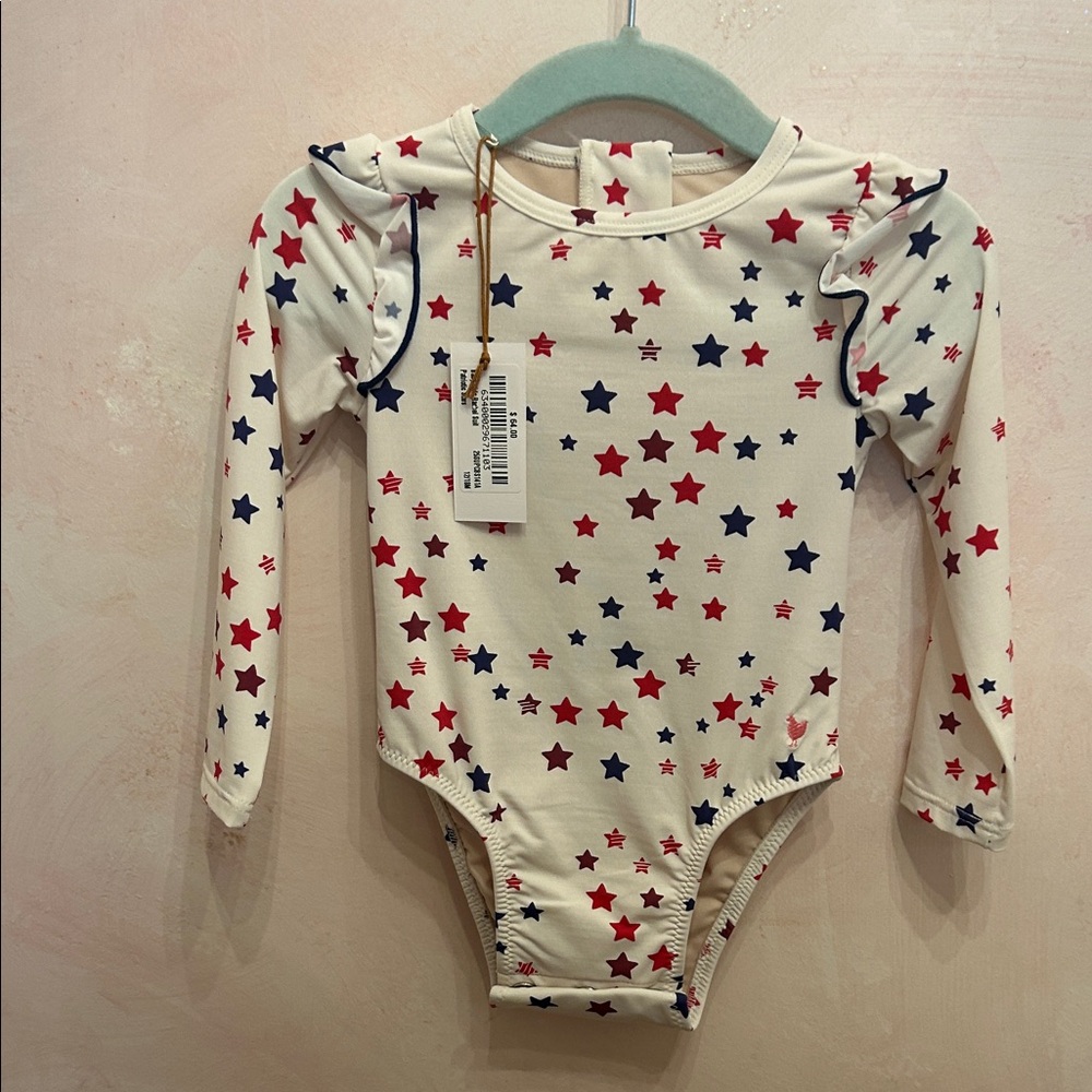 Pink Chicken Starry Long Sleeve Swimsuit